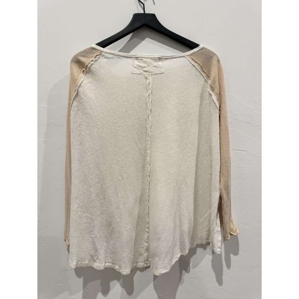 Free People Grand Slam color block henley top in white Size Extra Small - Picture 12 of 12